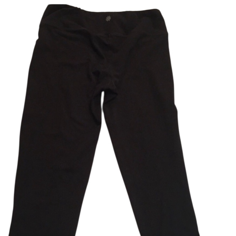 Athleta large black leggings cropped with buttons at ankle